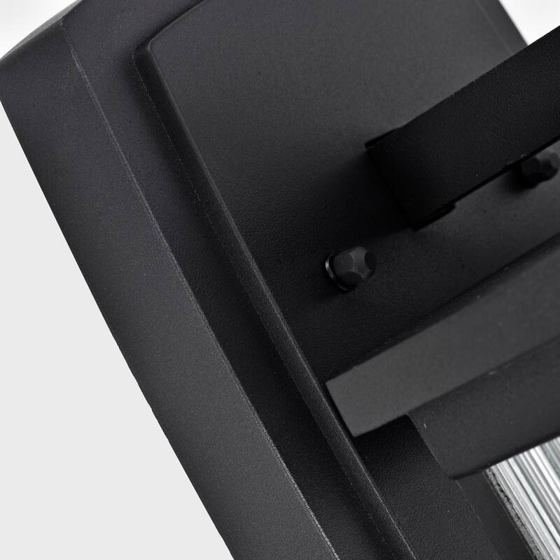 1-light Textured Black Outdoor Wall Lantern