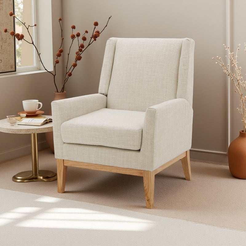 Mid-Century Accent Chair with Padded Seat