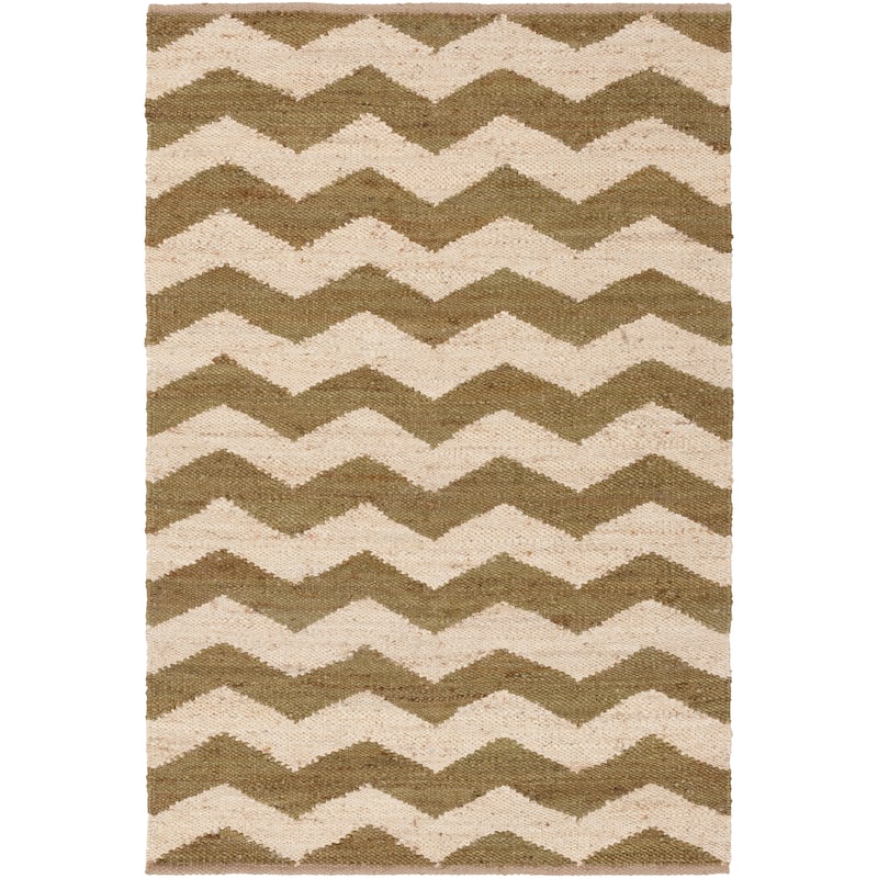 Hand-Woven Madeline Natural Jute Chevron Rug