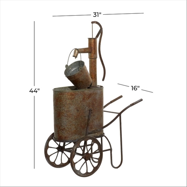 Brown Iron Farmhouse Fountain 44 x 31 x 16 - 31 x 16 x 44