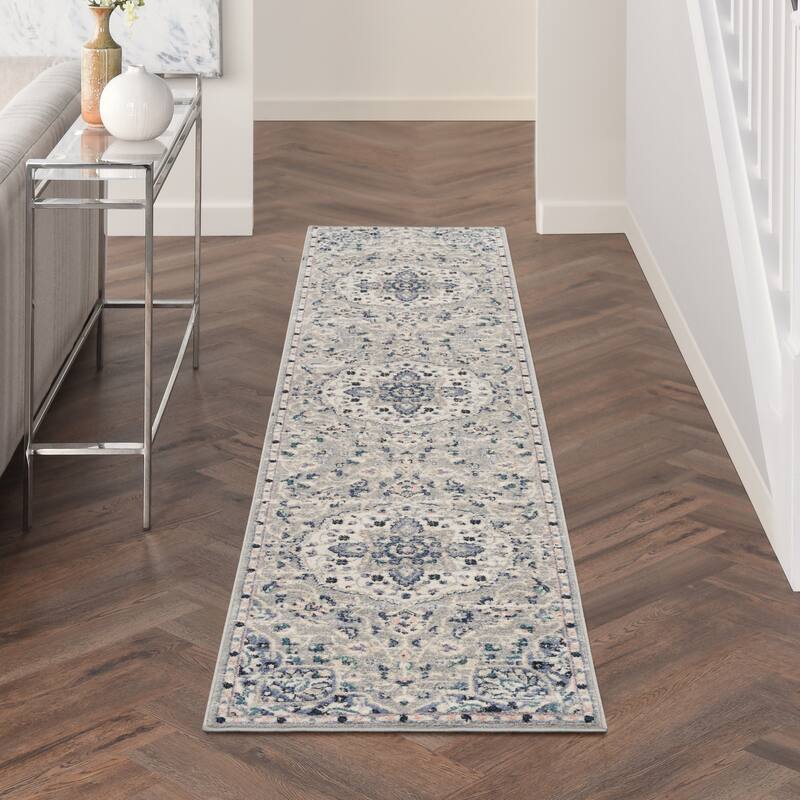 Nourison Cayuga Medallion Area Rug - 2' 2" x 10' - Grey/Beige - Runner
