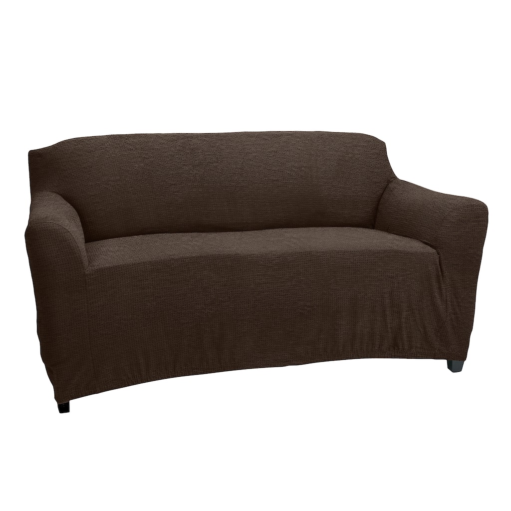 Home Details Waffle Design Love Seat Furniture Slipcover in Brown