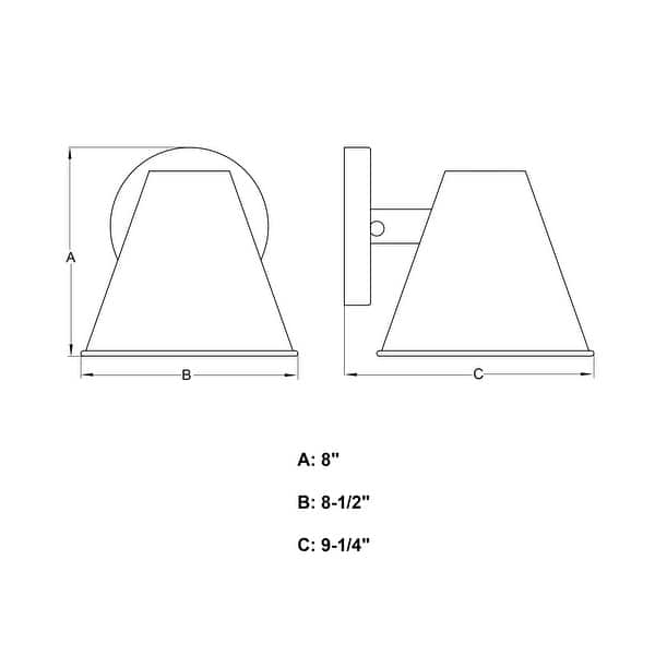 VAXCEL Smith 1-Light Black Contemporary Outdoor Wall Sconce, Durable Steel Cone Shade, LED Compatible, Dark Sky Compliant