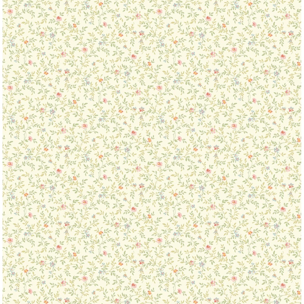 Seabrook Designs Farley All-Over Floral Unpasted Wallpaper