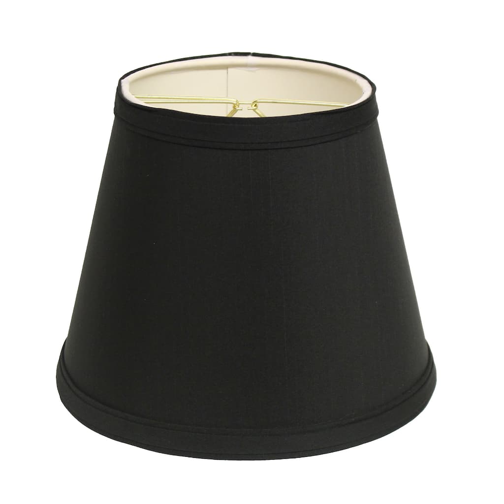 Hardback Lampshade with Bulb Clip, Black (with white lining)