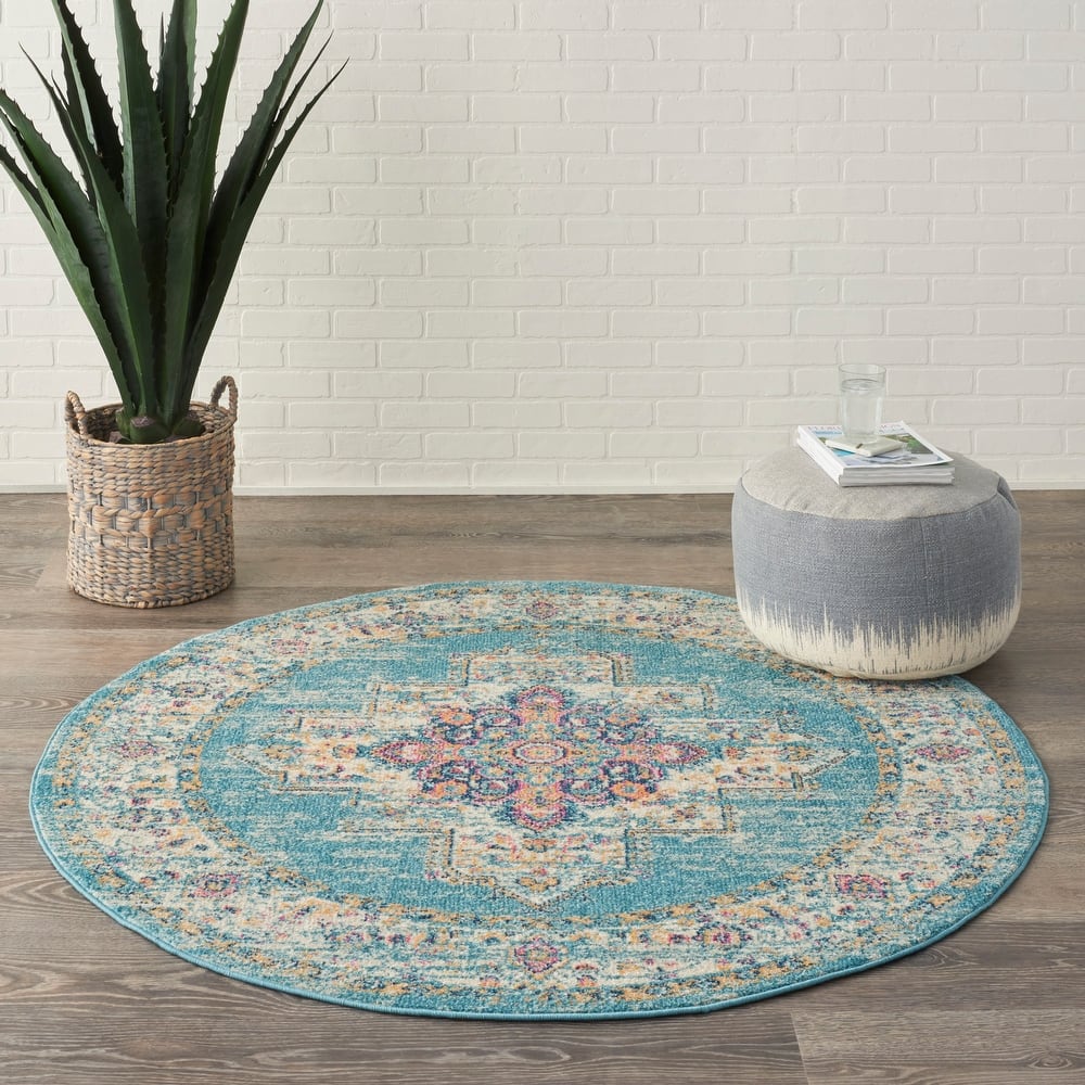 Porch & Den Dobbin Vintage Persian Medallion Farmhouse Area Rug