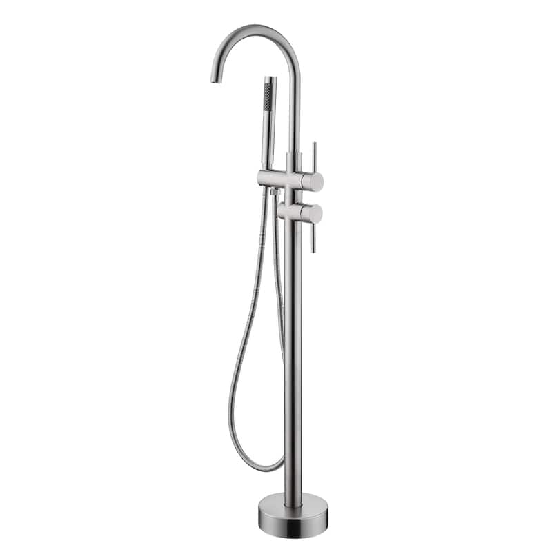 Single Handle Floor Mounted Gooseneck Freestanding Tub Filler