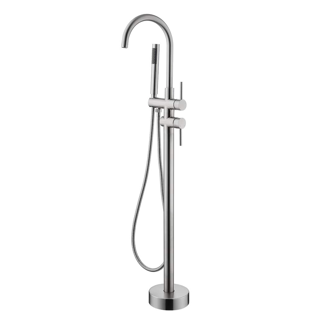 Single Handle Floor Mounted Gooseneck Freestanding Tub Filler