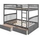 preview thumbnail 6 of 16, Full over Full Bunk Bed with 2 Storage Drawers&Ladder, Convertible Beds