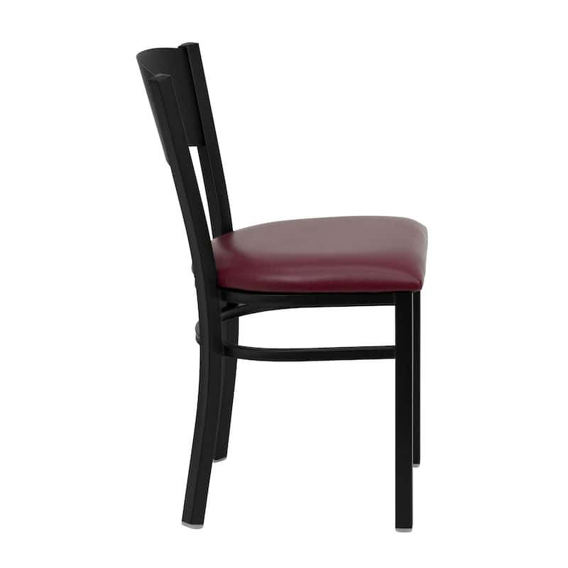 Black Circle Back Metal Restaurant Chair - 17.25"W x 20.25"D x 32.5"H