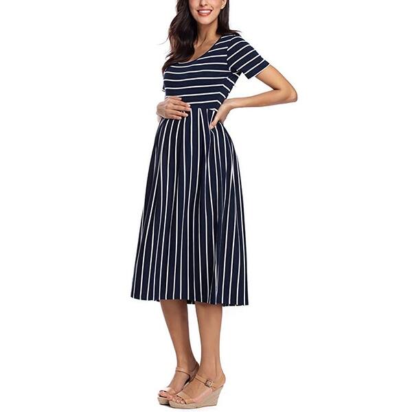 Shop Bbhoping Women S Summer Casual Striped Maternity Dress Short