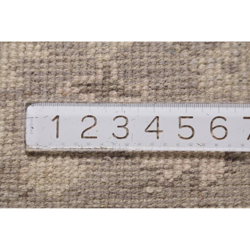 Ivory Oushak Indian Area Rug Hand-Knotted Wool Carpet - 6'3"x 8'8"