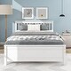 preview thumbnail 1 of 11, Full Platform Bed with Slatted Headboard, Footboard & Nightstand - Classic Set