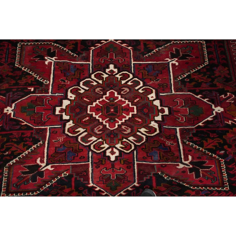 Hand Knotted Oriental 100% Wool Carpet Traditional Medallion Red Heriz Area Rug - 12' 9'' X 10' 4''