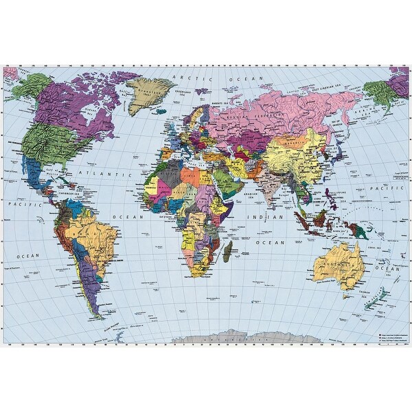 Brewster 4-050 World Map Wall Mural - N/A