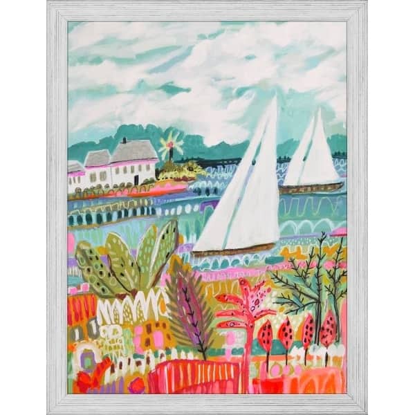 Shop Easy Art Prints Karen Fields S Two Sailboats And Cottage Ii