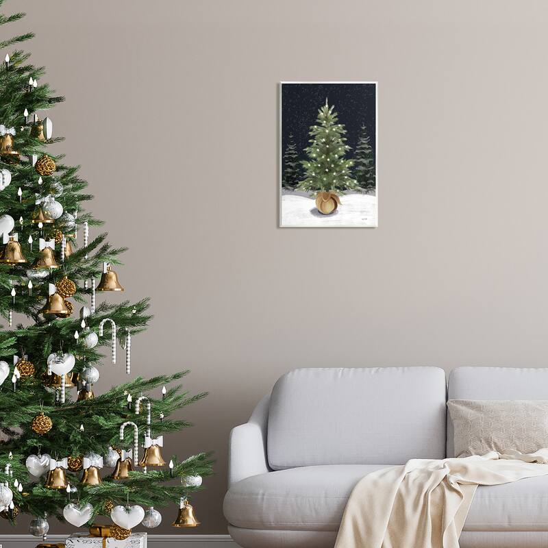 Stupell Christmas Tree Snow Scene Wall Plaque Art Design by House Fenway