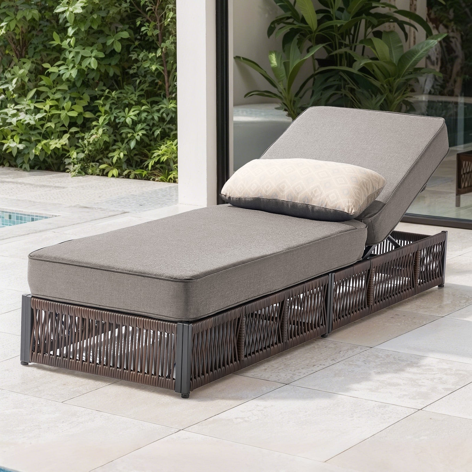 Option 1-Piece Lounge Chair Gray Cushion