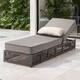 Option 1-Piece Brown Wicker Gray Cushion