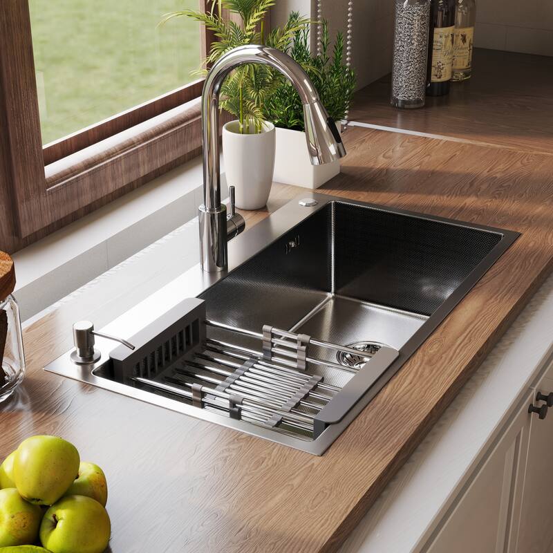 Stainless Steel Single Bowl Drop in Kitchen Sink - 32" x 18"