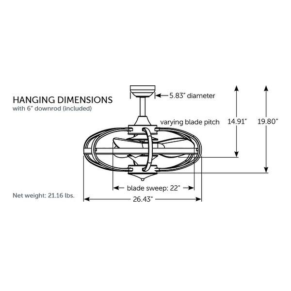 Fanimation Obvi 22 inch Indoor Ceiling Fan with LED Light Kit and Remote - Brushed Nickel