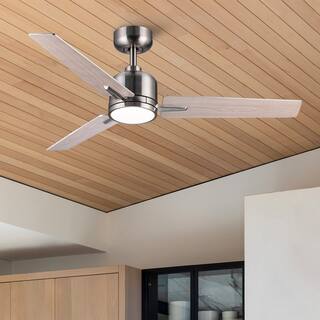 48" Brushed Nickel Lowe Profile Ceiling Fan with Light