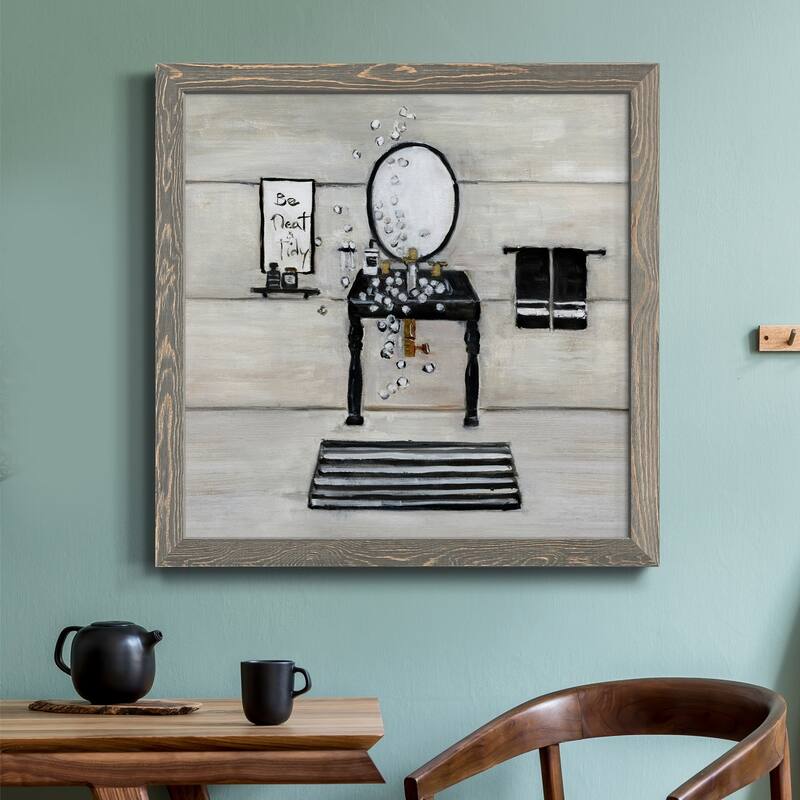 Neat and Tidy Bath-Premium Framed Canvas - Ready to Hang