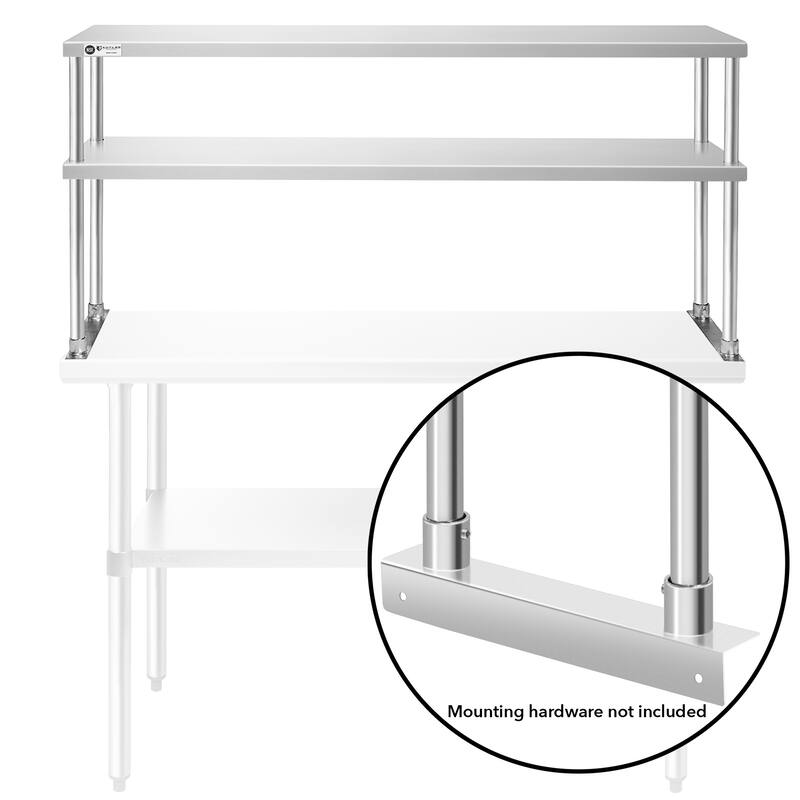 Stainless Steel Double Overshelves for Prep and Work Tables