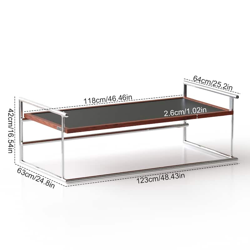 2-in-1 Convertible Desk Coffee Table with Drawing & Writing Surface, Dining Table End Table with Rust-Resistant Frame