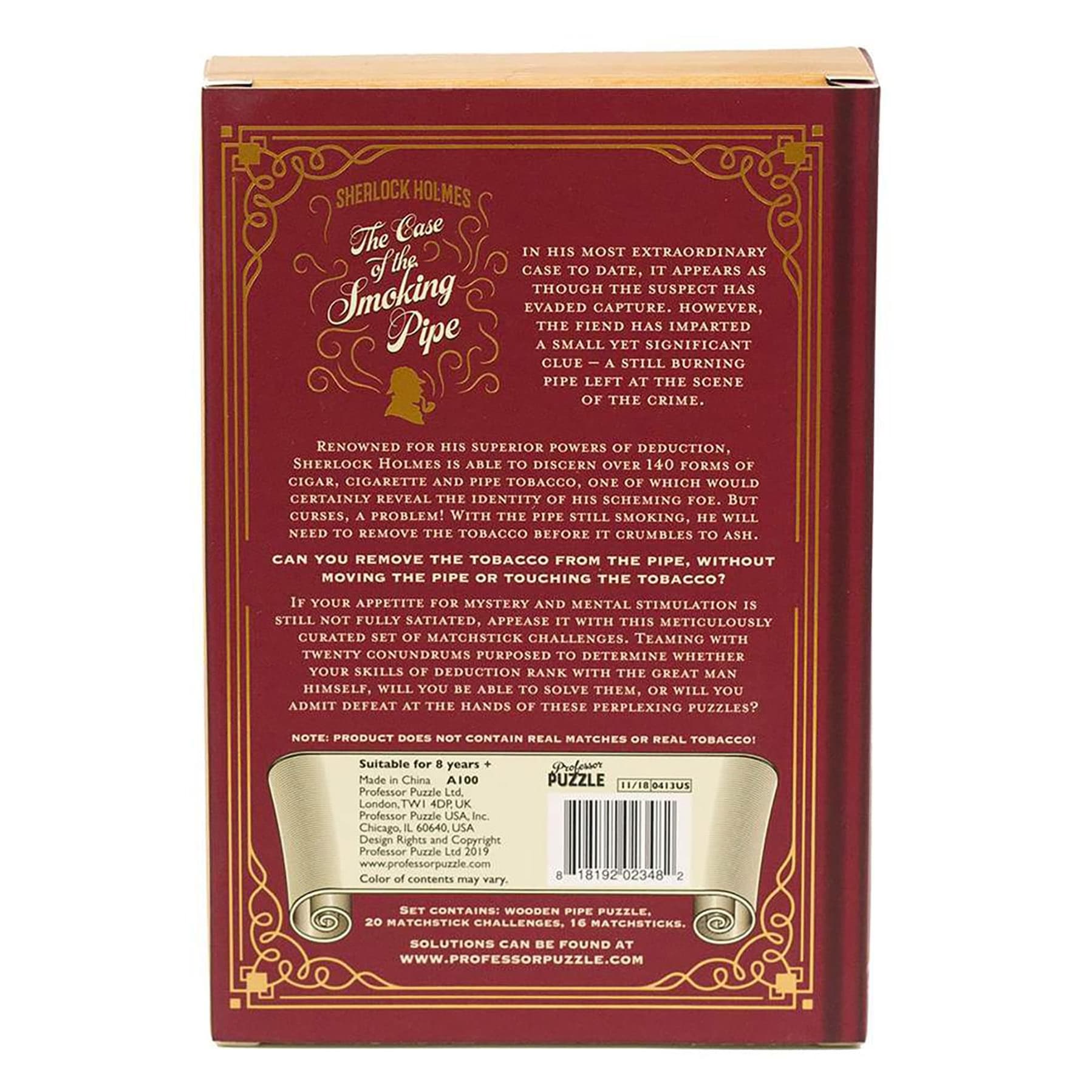 Sherlock Holmes The Case of the Smoking Pipe Brain Teaser Puzzle - Bed Bath  & Beyond