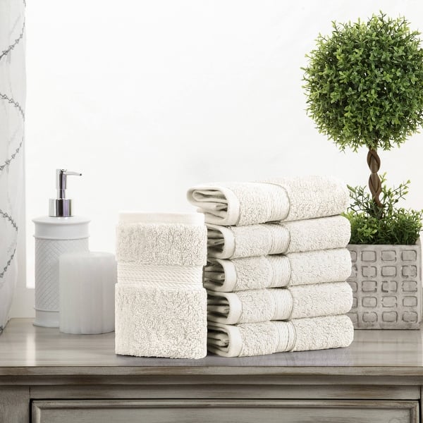 Superior Egyptian Cotton Pile Heavyweight Face Towel Set of 6 - Cream
