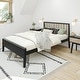 preview thumbnail 18 of 24, Max and Lily Scandinavian Full-Size Bed with Slatted Headboard Black/Blonde