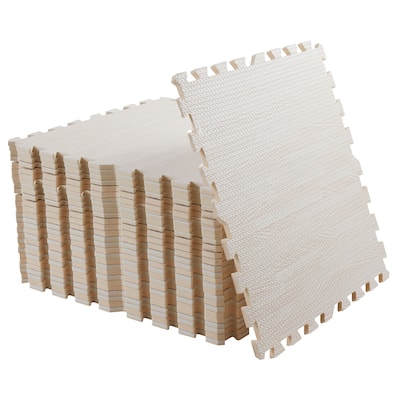 12 Tiles Interlocking Foam Floor Mats Wood Grain