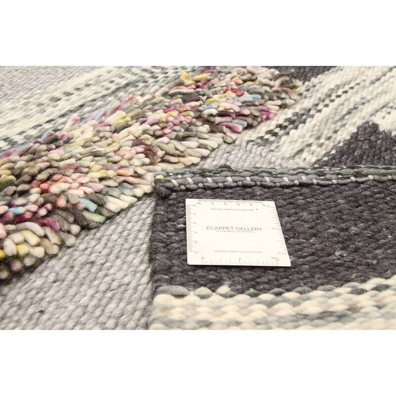 ECARPETGALLERY Braid weave Sienna Grey Wool Rug - 5'8 x 7'9