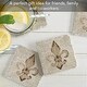 preview thumbnail 7 of 5, Deco Fleur 4-Pack Absorbent Stone Coasters with Protective Cork Backing 4" Square Made in The USA Easily Wipes Clean
