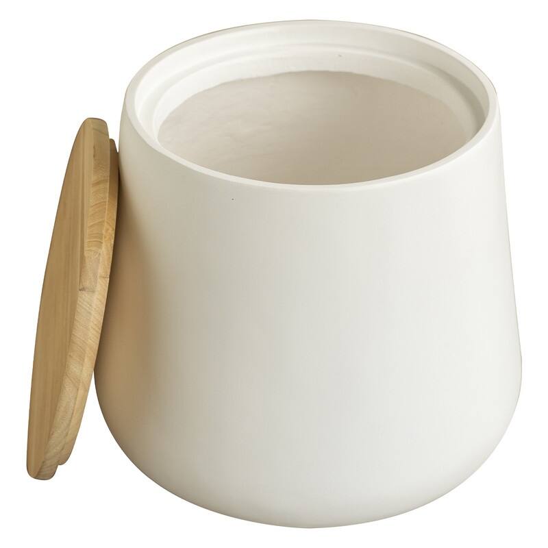 Orunel Modern Fiberstone Side Table with MDF Top and Painted Finish for Living Rooms, Patios, Balconies