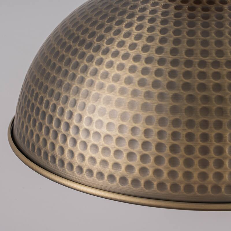 Farmhouse Industrial 1-Light Wall Sconce with Hammered Metal Shade Barn Outdoor Light - W10.24"