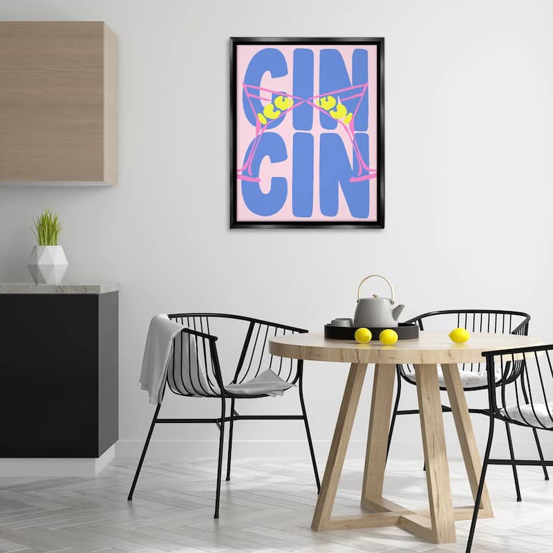 Stupell Pastel Cin Cin Cheers Framed Floater Canvas Wall Art Design By House of Lulu