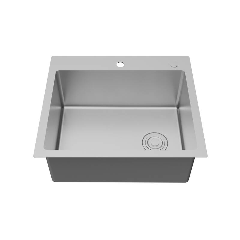 Karran Fusion Top Mount 25-in x 22-in Stainless Steel Single Bowl Kitchen Sink