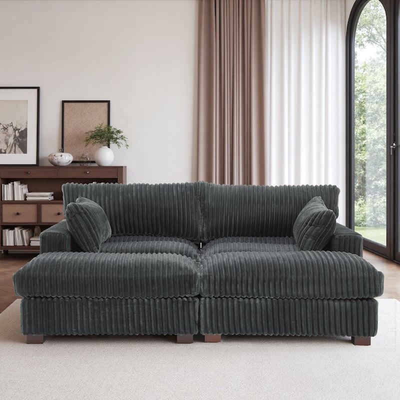 Oversized U-shaped Plush Modular Sectional Sofa Set