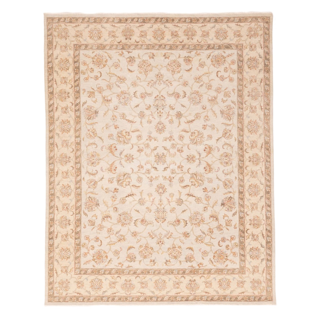 ECARPETGALLERY Hand-knotted Jamshidpour Light Grey Wool Rug - 8'0 x 9'10