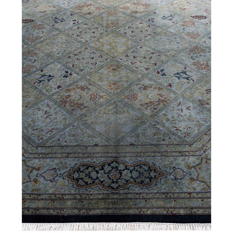 Overdyed One-of-a-Kind Hand-Knotted Octagon Area Rug - Gray - 7' 1" x 7' 1"