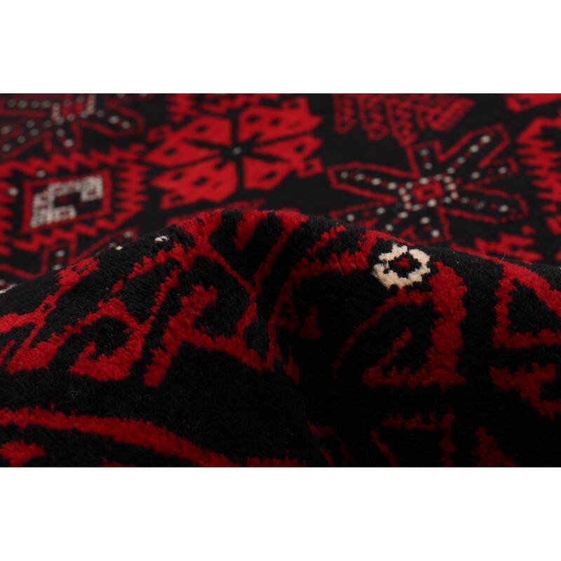 ECARPETGALLERY Hand-knotted Royal Baluch Black, Red Wool Rug - 3'5 x 6'3