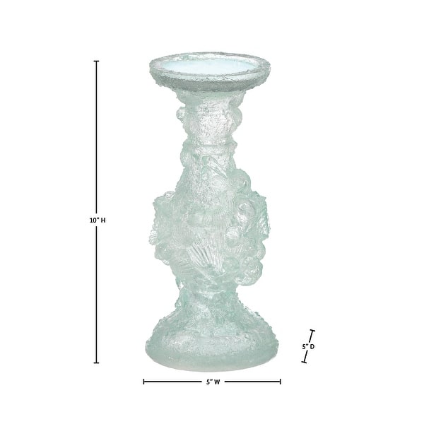 10" Clear Resin Ocean Candle Holder