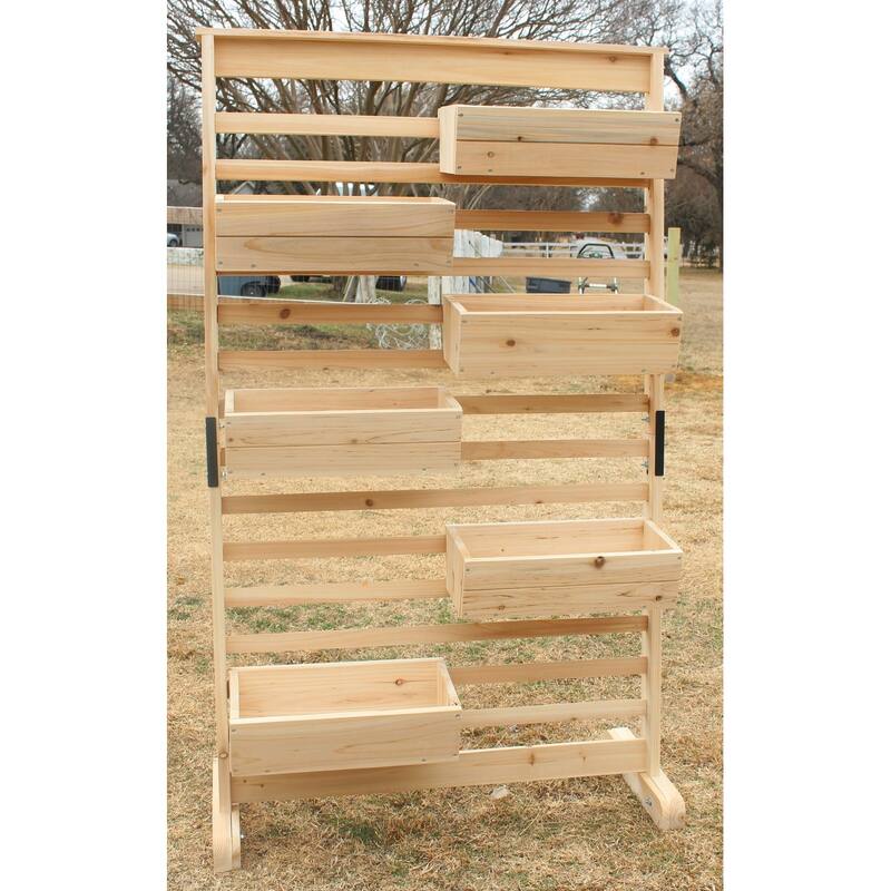 Zylina Living Wall Planter Stand- 6 Planters - 36 x 18 x 60