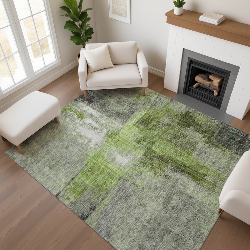 Premium Washable Super Soft Abstract Glam Mayfield Rug - Fern - 5' x 7'6"