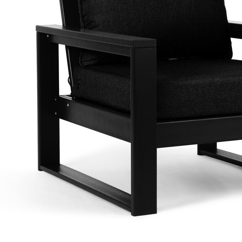 Polytrends Endless Patio Deep Seating Club Chair with Black Frame