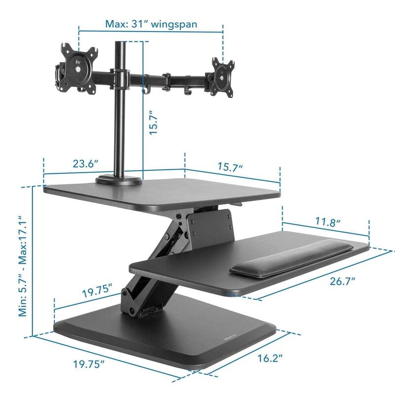 Mount-It! Standing Desk Converter Sit Stand with Monitor Mount | Height Adjustable