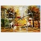 preview thumbnail 2 of 4, Designart 'Ancient Vitebsk in Autumn' Cottage 3 Panels Oversized Wall CLock - 36 in. wide x 28 in. high - 3 panels