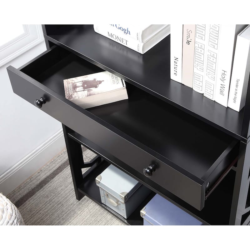 Convenience Concepts Omega 5 Tier Bookcase with Drawer